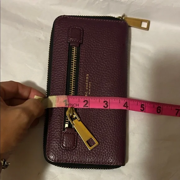 Marc Jacobs Aubergine Leather Wallet with Gold Accents - Picture 13 of 13